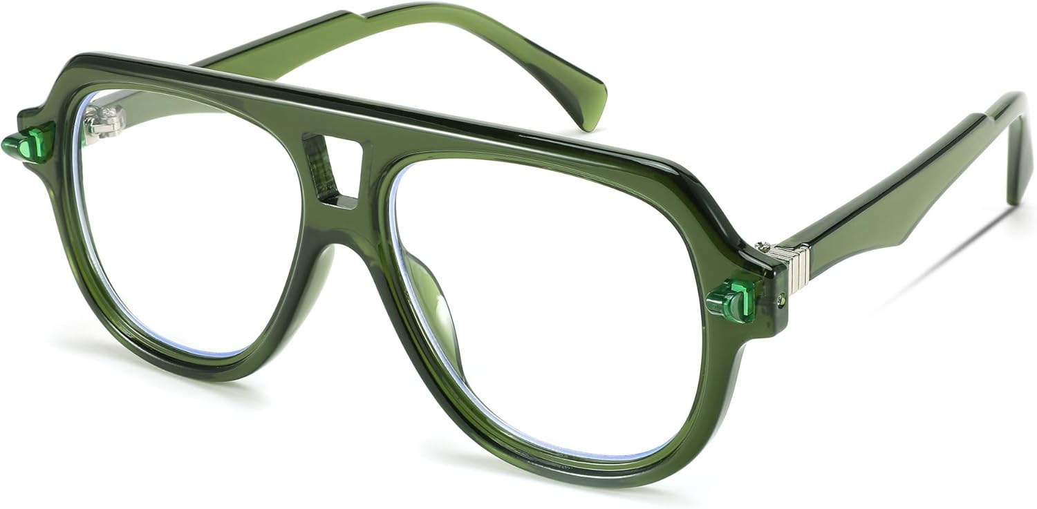 FEISEDY Gafas de aviador con montura para mujeres y hombres, con bloqueo de luz azul, antideslumbrantes, B0039