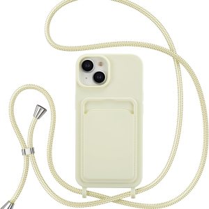 ZTOFERA Funda cruzada para iPhone 13iPhone 14 con tarjetero, funda de silicona líquida a prueba de golpes con correa de cordón ajustable para iPhone ZTOFERA Funda cruzada para iPhone 13iPhone 14 con tarjetero, funda de silicona líquida a prueba de golpes con correa de cordón ajustable para iPhone