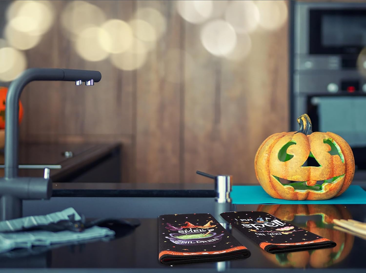 FLYAB Toallas de cocina de Halloween para cocina, Halloween, decoración de cocina, toallas de mano de Halloween para baño, regalos de inauguración