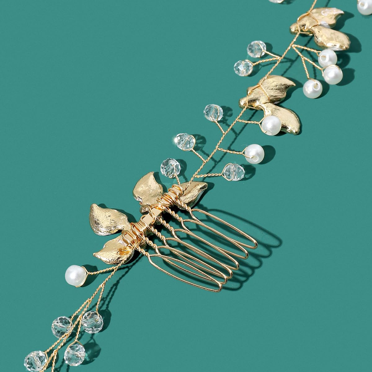 Accesorios para el cabello de novia para boda, diadema de flores de diamantes de imitación hecha a mano, horquilla de cristal para peinados
