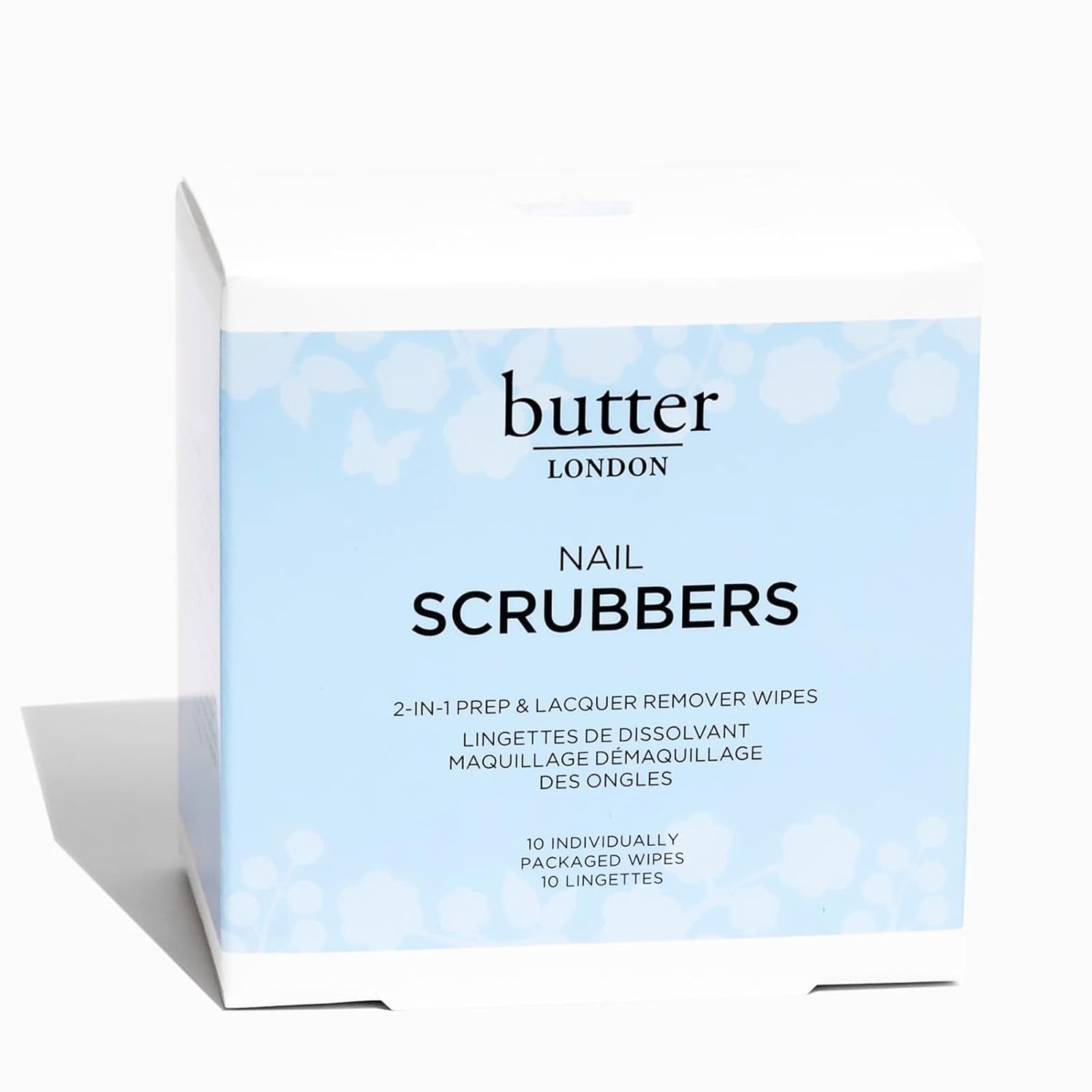 butter LONDON Limpiadores de uñas 2 en 1 toallitas para quitar lacas, 10 unidades