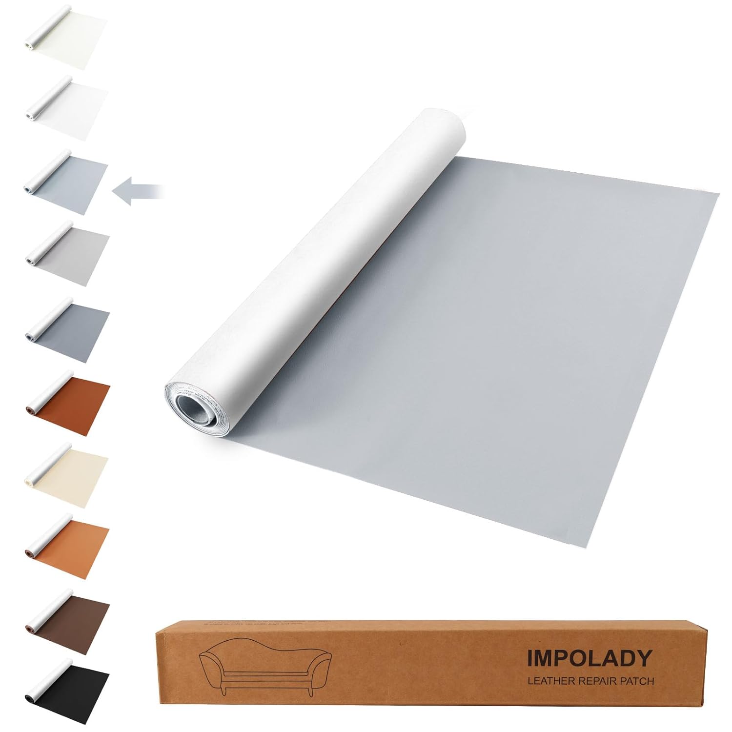 Parche de reparación de cuero autoadhesivo, parches extra grandes de 17 x 79 pulgadas para muebles, cinta de cuero para reparación de asientos de
