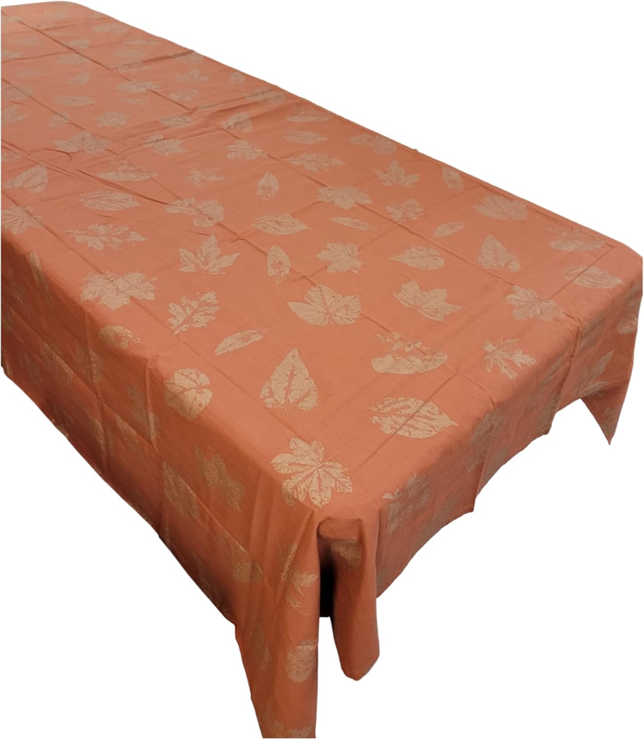 ZENVY Elegante mantel con diseño de lámina de otoño, 60 x 84 pulgadas, fabricado en la India (mantel otoñal)