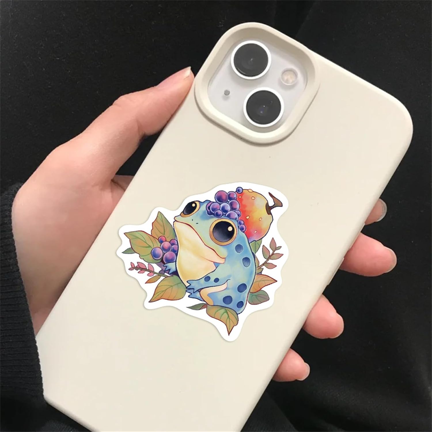 Calcomanías de ranas lindas calcomanías de animales kawaii, 50 unidades para niños y adultos, calcomanías de dibujos animados para botellas de agua,
