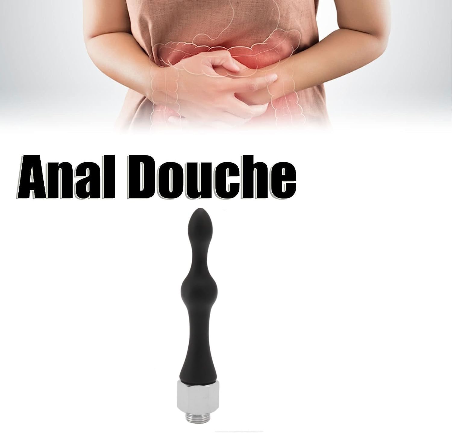 Limpiador de enemas de silicona, fácil de usar, limpiador de enema de ducha portátil, cómodo, de alta dureza para baño (tipo A)