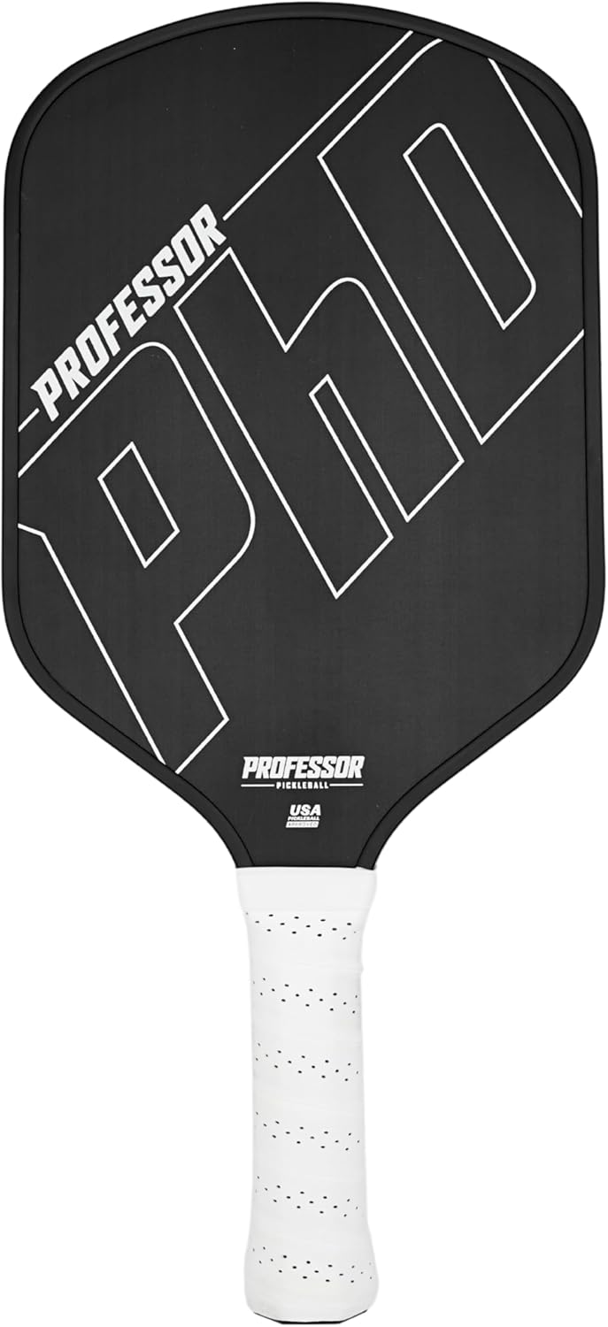Professor PhD – Raqueta de paleta de pickleball de fibra de carbono cruda, aprobada por Estados Unidos, núcleo de panal de abeja, potencia y control