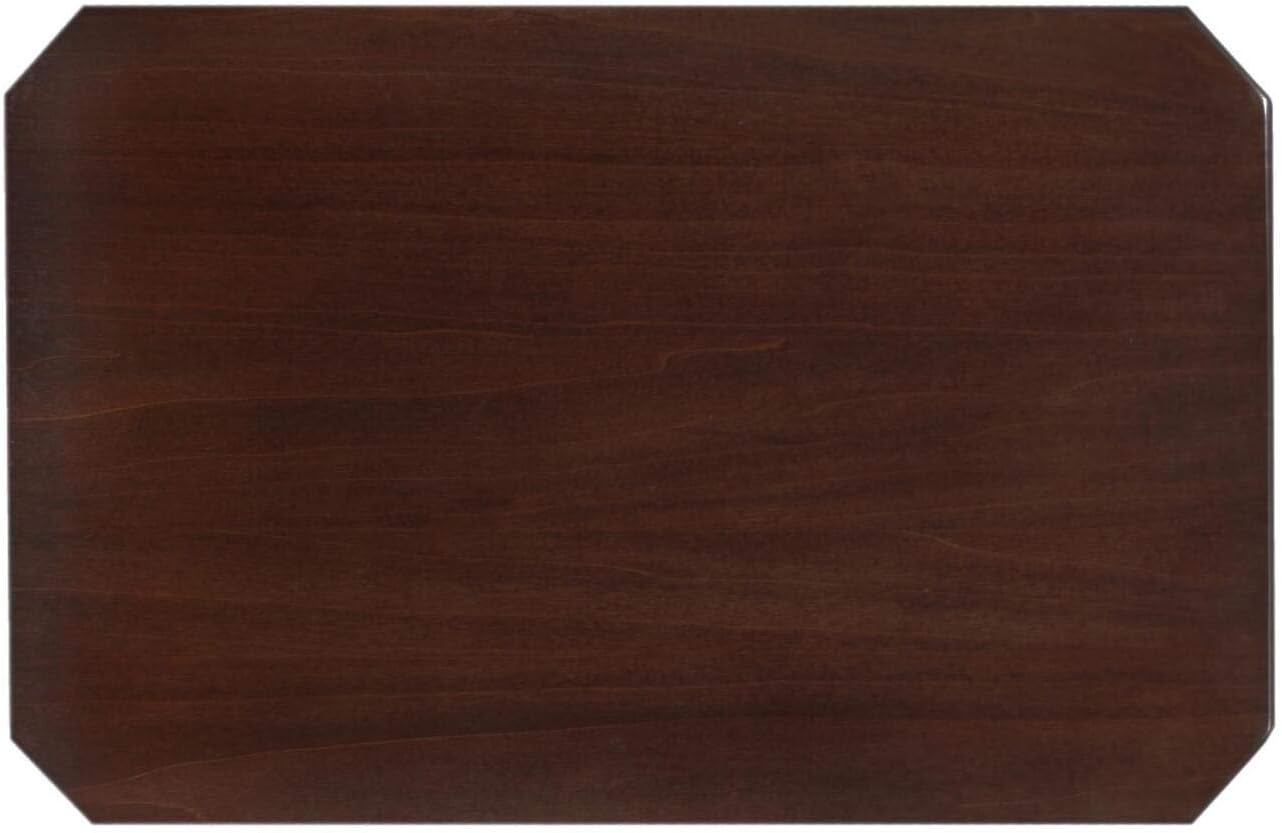 Boa Mesa auxiliar estrecha de madera maciza con estante, marrón cereza chocolate, perfecta para salas de estar, dormitorios y espacios pequeños –
