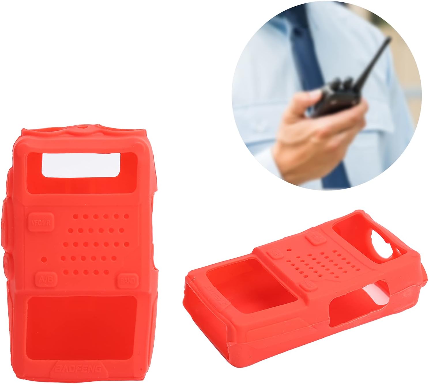 Funda protectora de silicona de calidad para walkie talkie de seguridad, radios de largo alcance con gel de sílice, funda suave para Baofeng Uv  5r