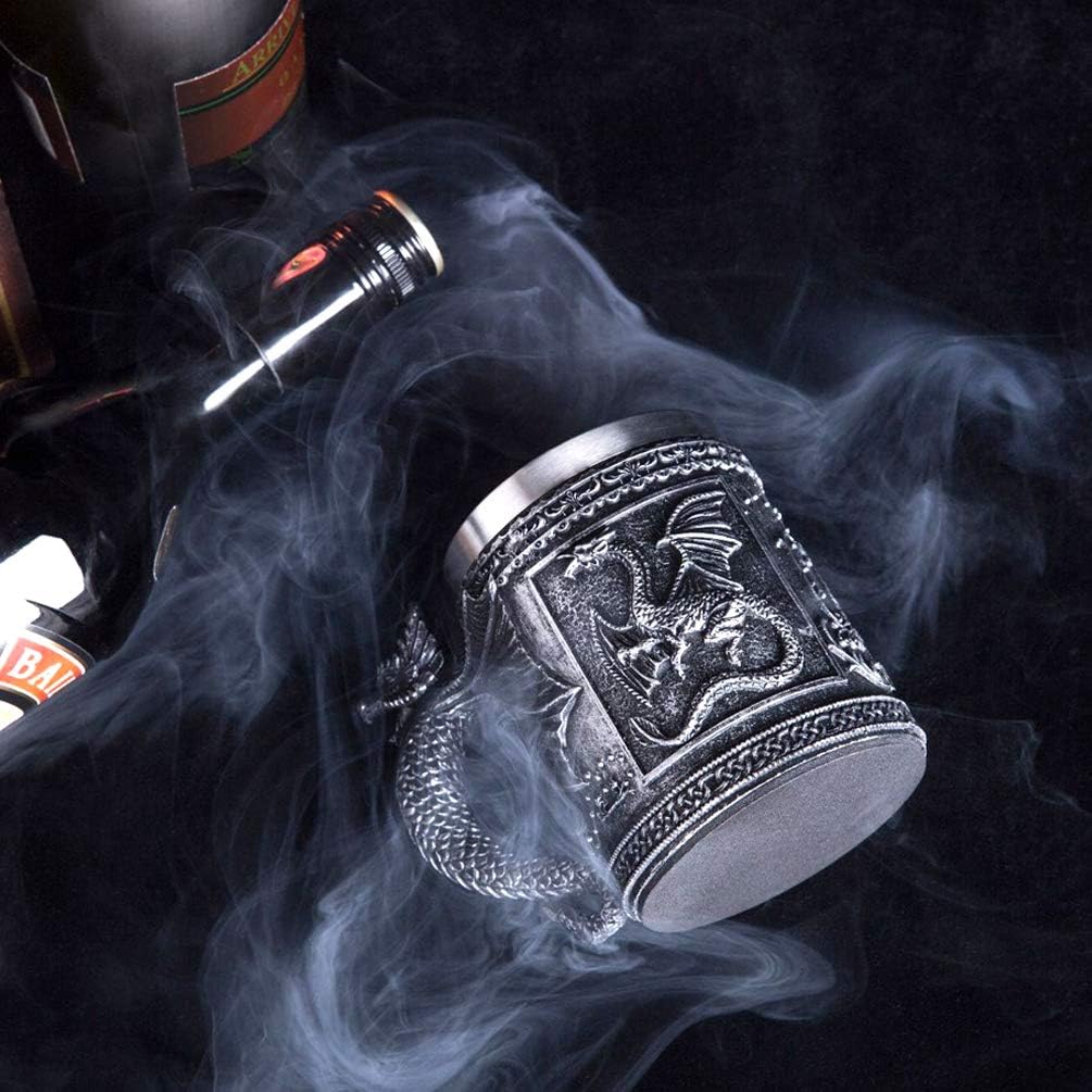 Taza medieval GOT Dragon DD Game of Thrones Merchandise Beer Steins Viking Tankard Taza de café de acero inoxidable para coleccionista de dragones - Imagen 7