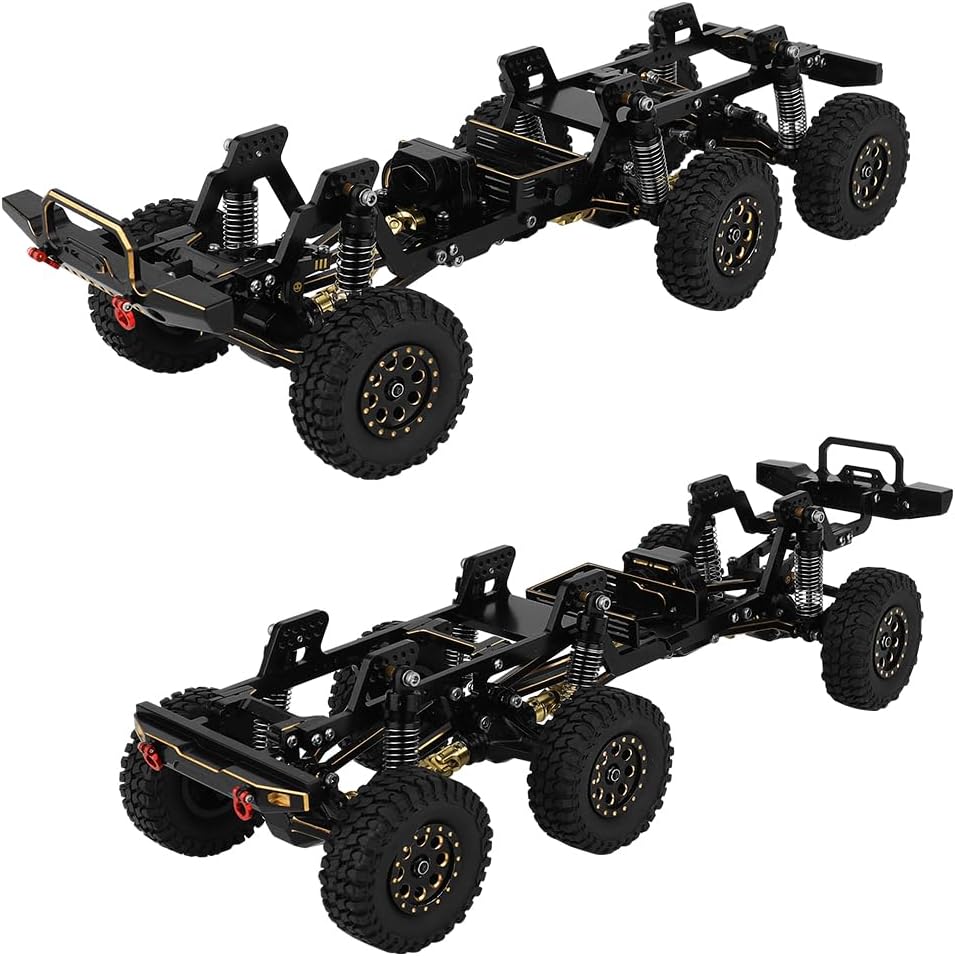 TRX-4M – Marco de chasis de coche de metal 6×6 RC con ejes traseros delanteros medios caja de cambios DIY para TRX4M 118 RC Crawler piezas de