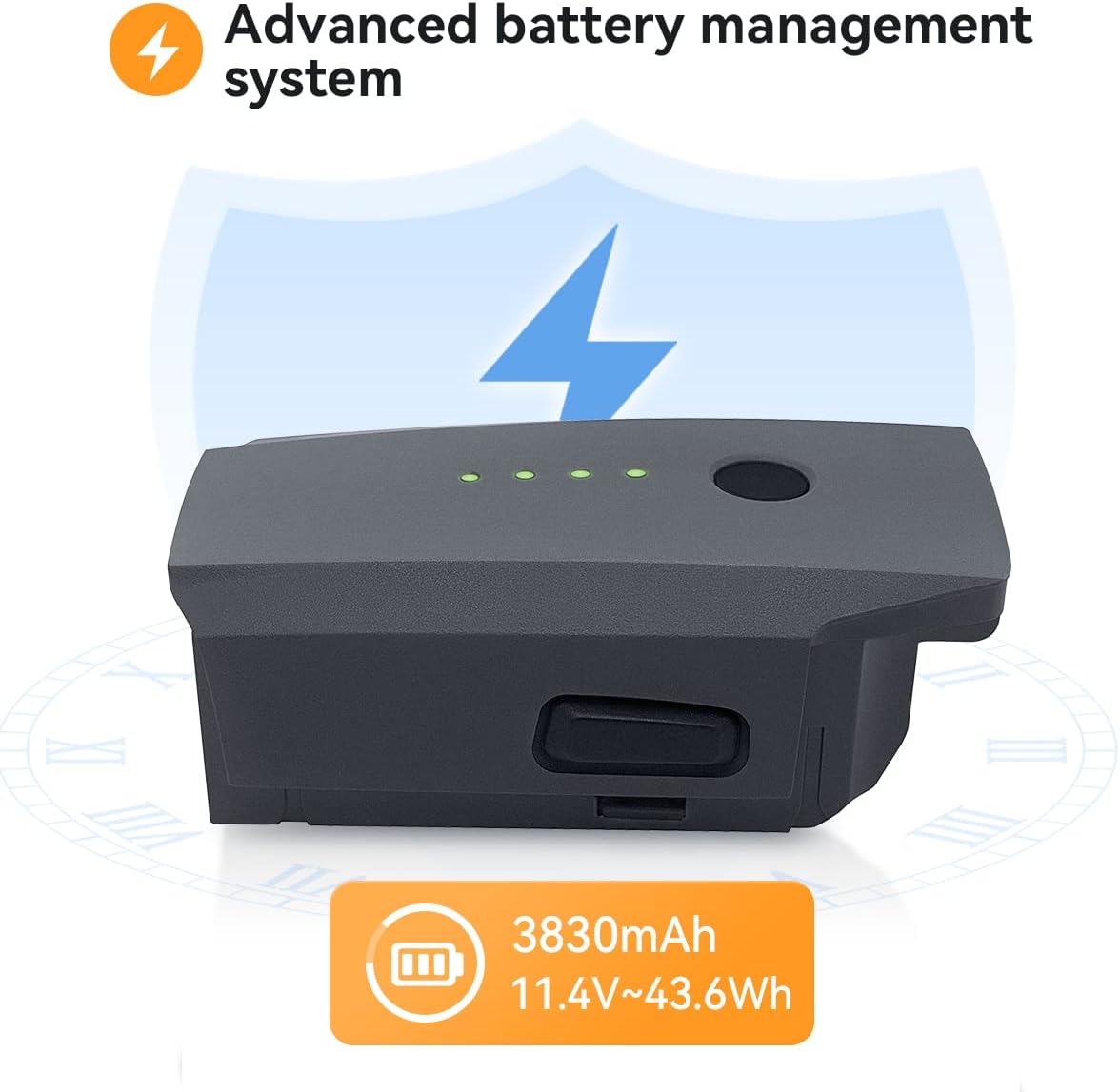 KUWATA Mavic Pro – Batería de repuesto de 2 unidades, batería de vuelo inteligente (FB1-3830mAh-11.4V) para DJI Mavic Pro y Mavic Pro Platinum (no