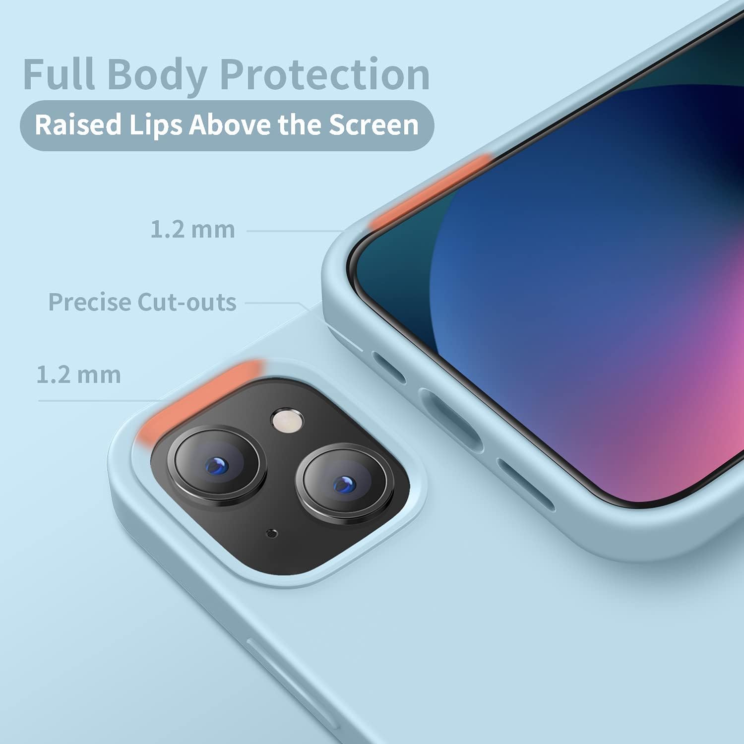 Cordking – Funda para iPhone 13, ultradelgada, de silicona, funda protectora a prueba de golpes con forro de microfibra antiarañazos, 6.1pulgadas,