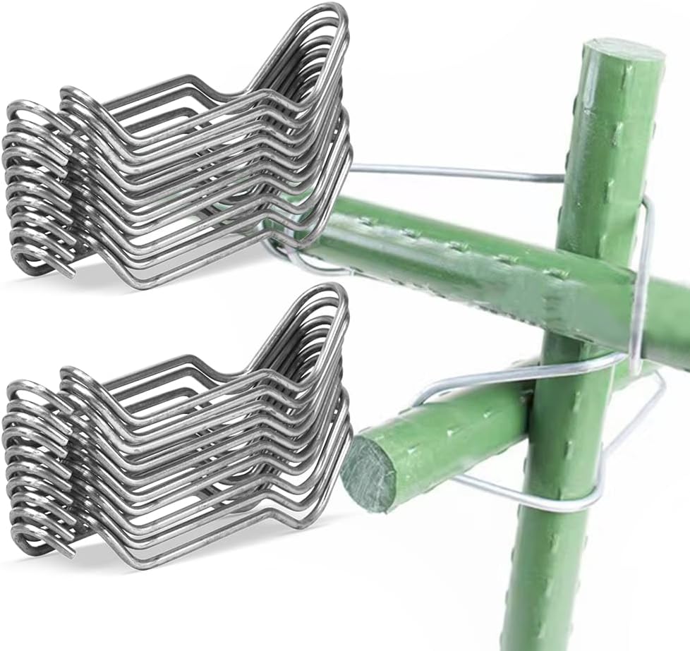 Pinzas de acero galvanizado de 45 pulgadas de 0.787 in, estacas de acero galvanizado, estacas de soporte para jardín, juntas, trepadores,