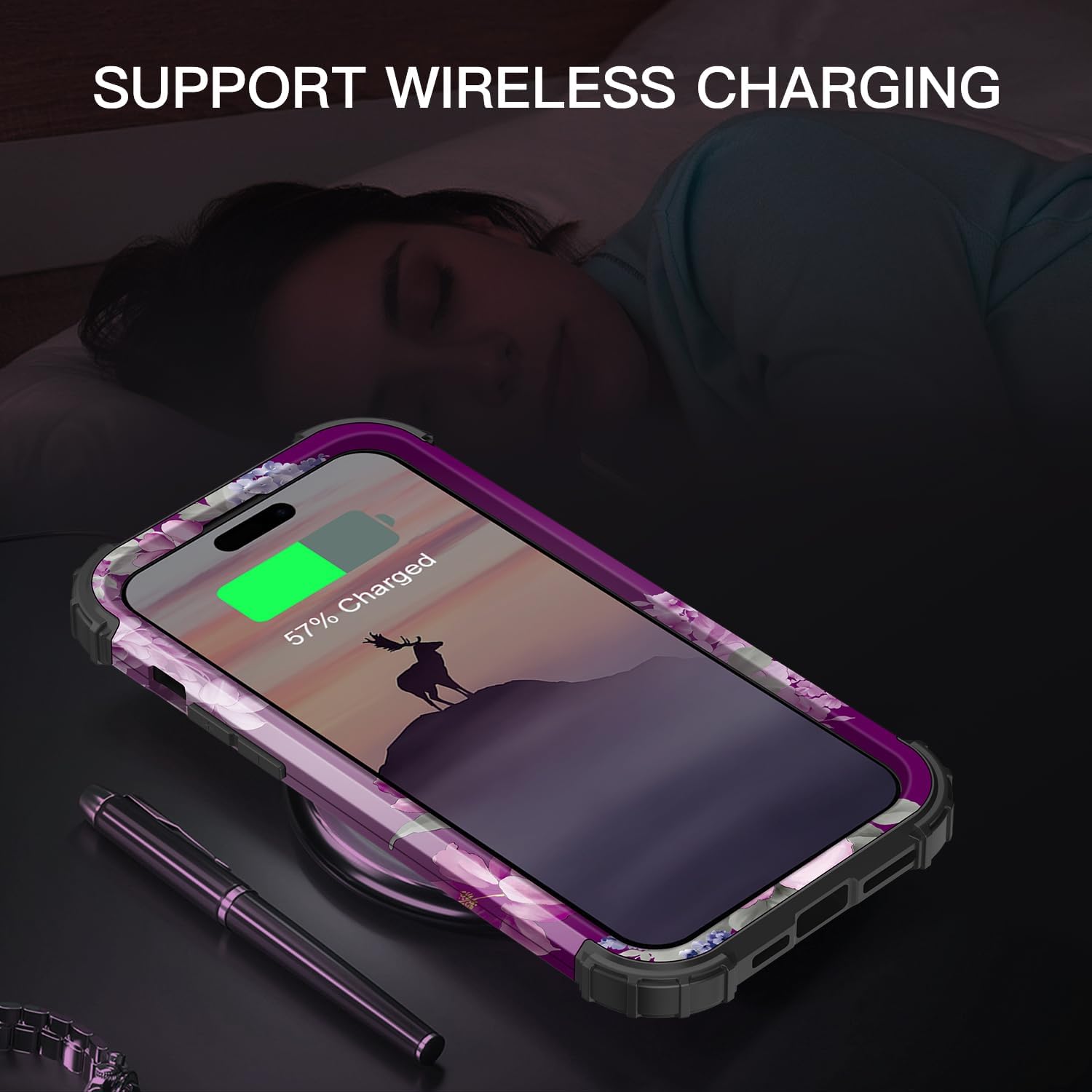 LONTECT Funda para iPhone 15 de tres capas, a prueba de golpes, resistente, de policarbonato duro, resistente, funda protectora de alto impacto,