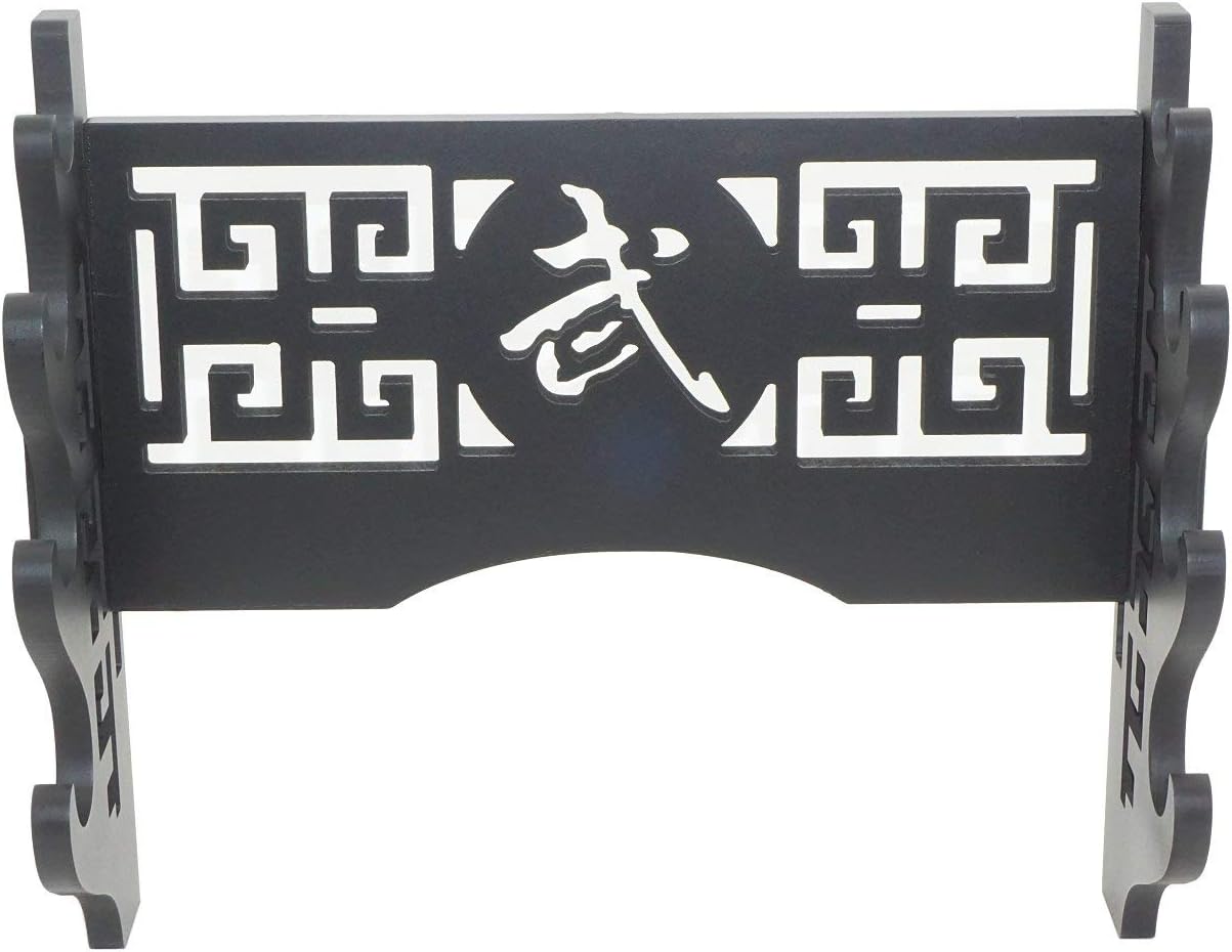 Soporte de espada, soporte de pared, soporte de exhibición samurái, patrón hueco para Katana Wakizashi y espadas estándar, Bushido de 4 niveles