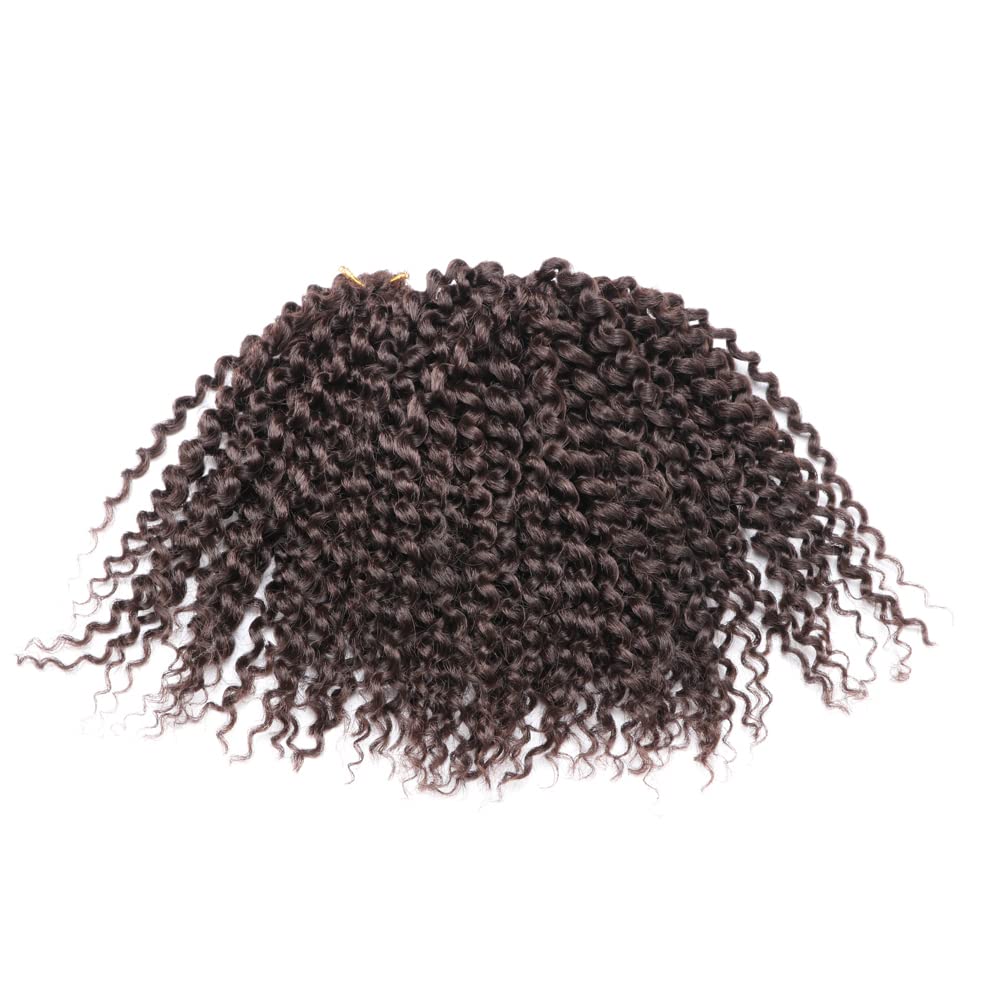 Rizo rizado afro de 8 pulgadas, 4# color negro apagado, 3 unidades, paquete de trenzas de ganchillo sintéticas suaves (4#)