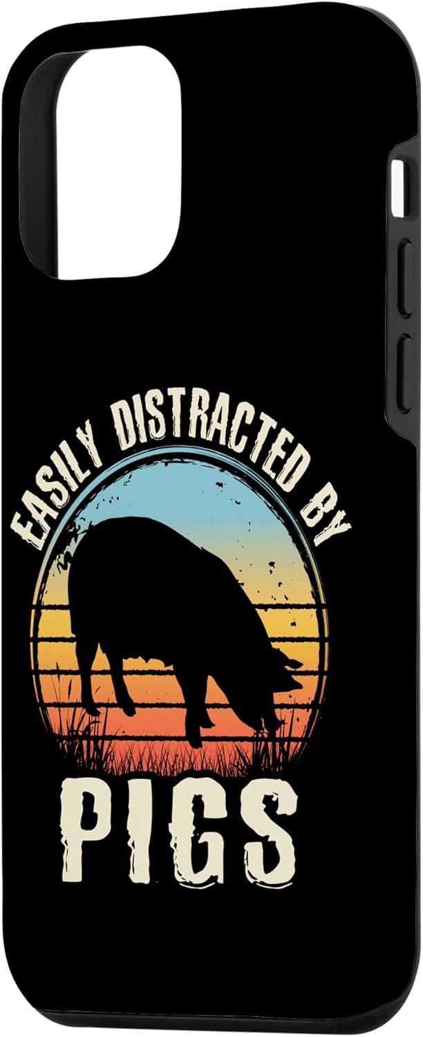 iPhone 12 mini Easily Distracted By Pigs Funny Pig Animal Lover Case