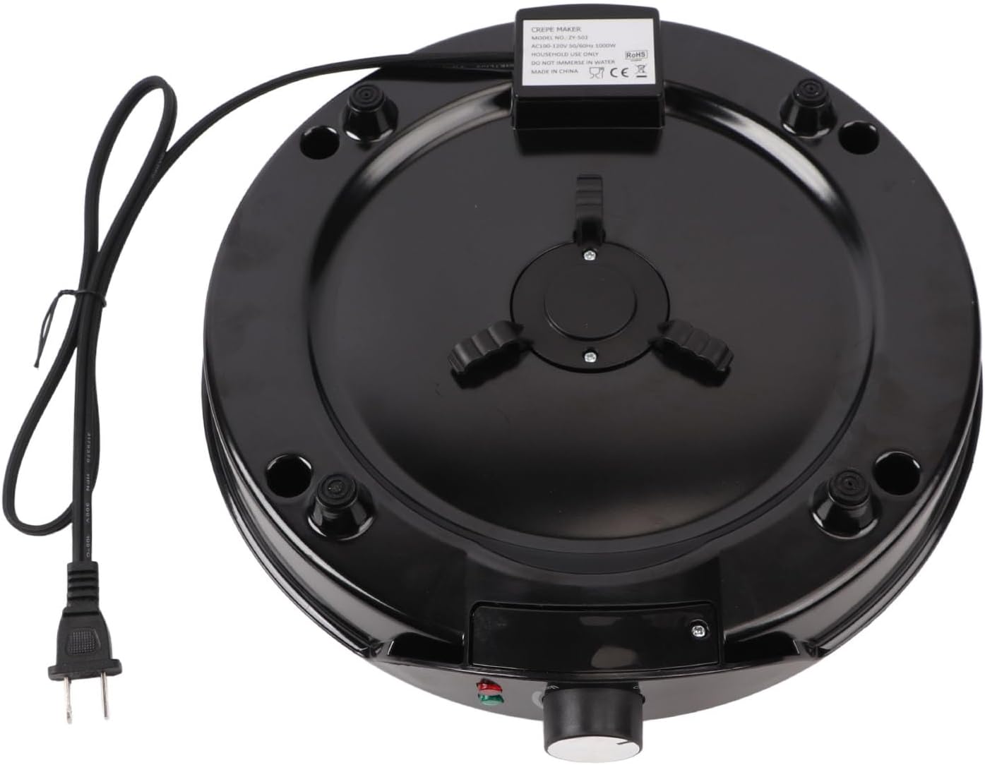 Máquina eléctrica de crepé a la plancha, máquina de crepé de hierro de 12 pulgadas y pino, calentamiento rápido para el hogar