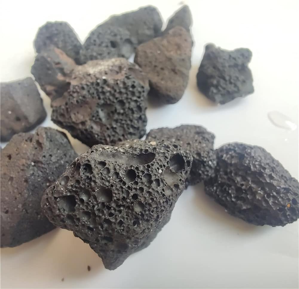 WGPHD Piedra de filtro de roca volcánica negra y roja natural, perfecta para ambientes acuáticos ecológicos, pecera, acuario, piedra decorativa