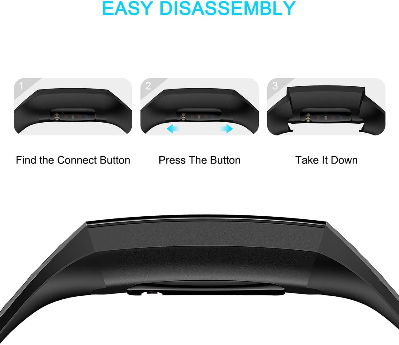 Velavior – Bandas impermeables para Fitbit Charge 3Fitbit Charge 4Charge3 SE, pulseras de repuesto para mujeres, hombres, tamaño pequeño y grande, L