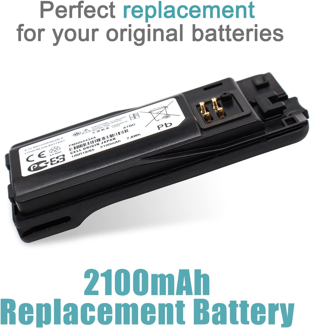 Reemplazo PMNN4434 PMNN4434A 7.4V 2100mAh Li-Ion Batería de repuesto compatible con Motorola RMM2050 RMU2080 RMU2040 RMU2043 RMU2080d RMV2080 XT420