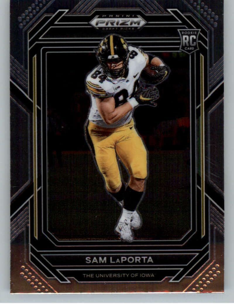 2023 Panini Prizm Draft Picks #160 Sam LaPorta Iowa Hawkeyes RC Rookie Card Official NCAA Football Card in Raw (NM or Better) Condition