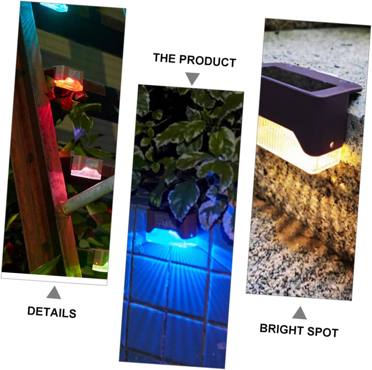 Uonlytech 12 juegos de luces de barandilla de luz exterior de luces solares para exteriores, luces solares decorativas para exteriores, luces