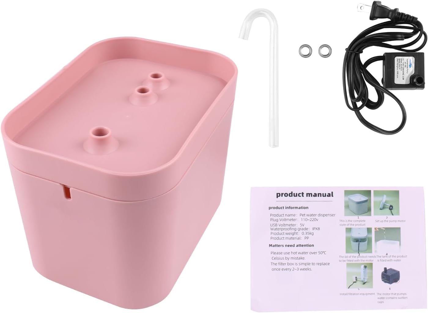 HUEMUL – Fuente de agua para mascotas, fuente de agua automática para gatos, dispensador de agua, alimentador de agua para mascotas, gatos, perros –