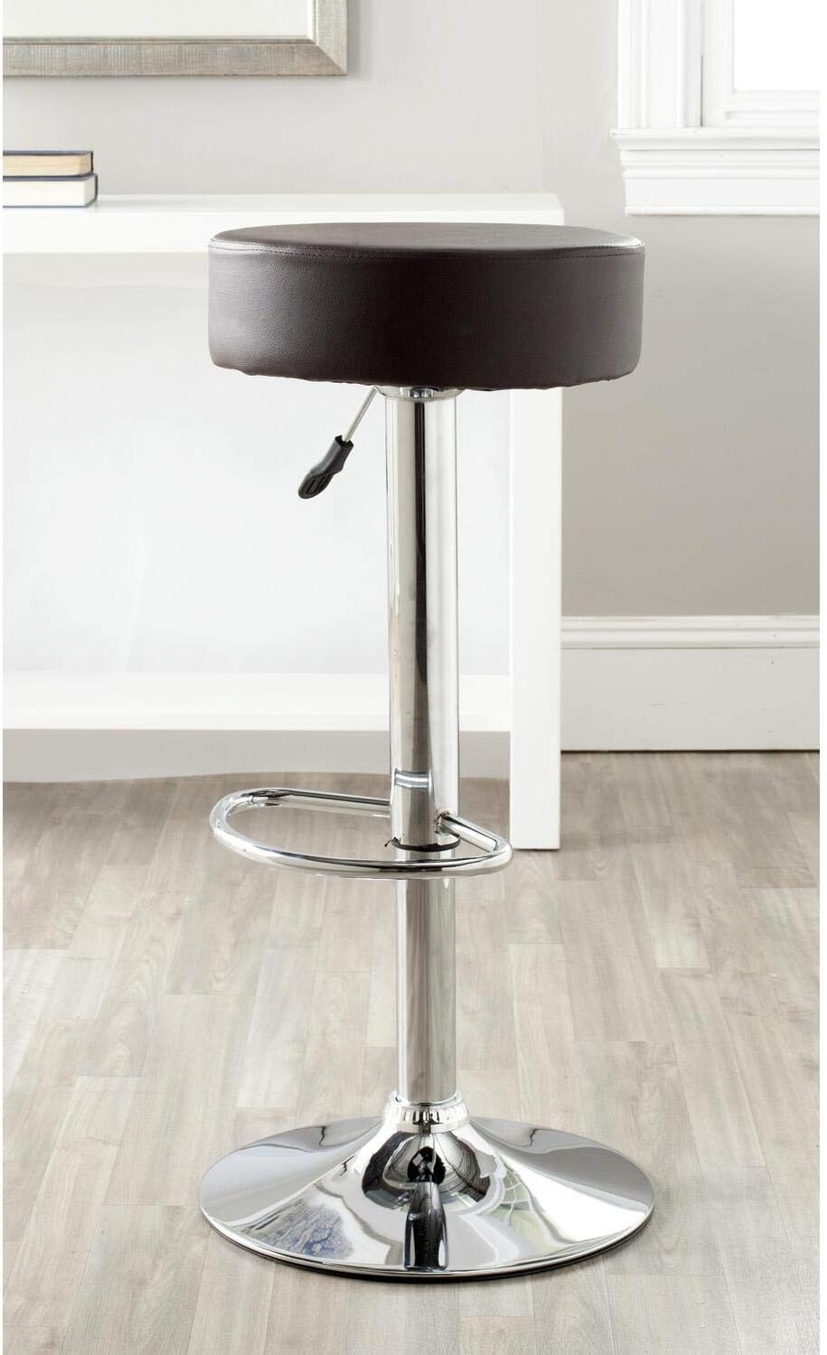 Safavieh Home Collection Jude – Taburete de bar giratorio ajustable de 25.6 a 31.5 pulgadas, color negro