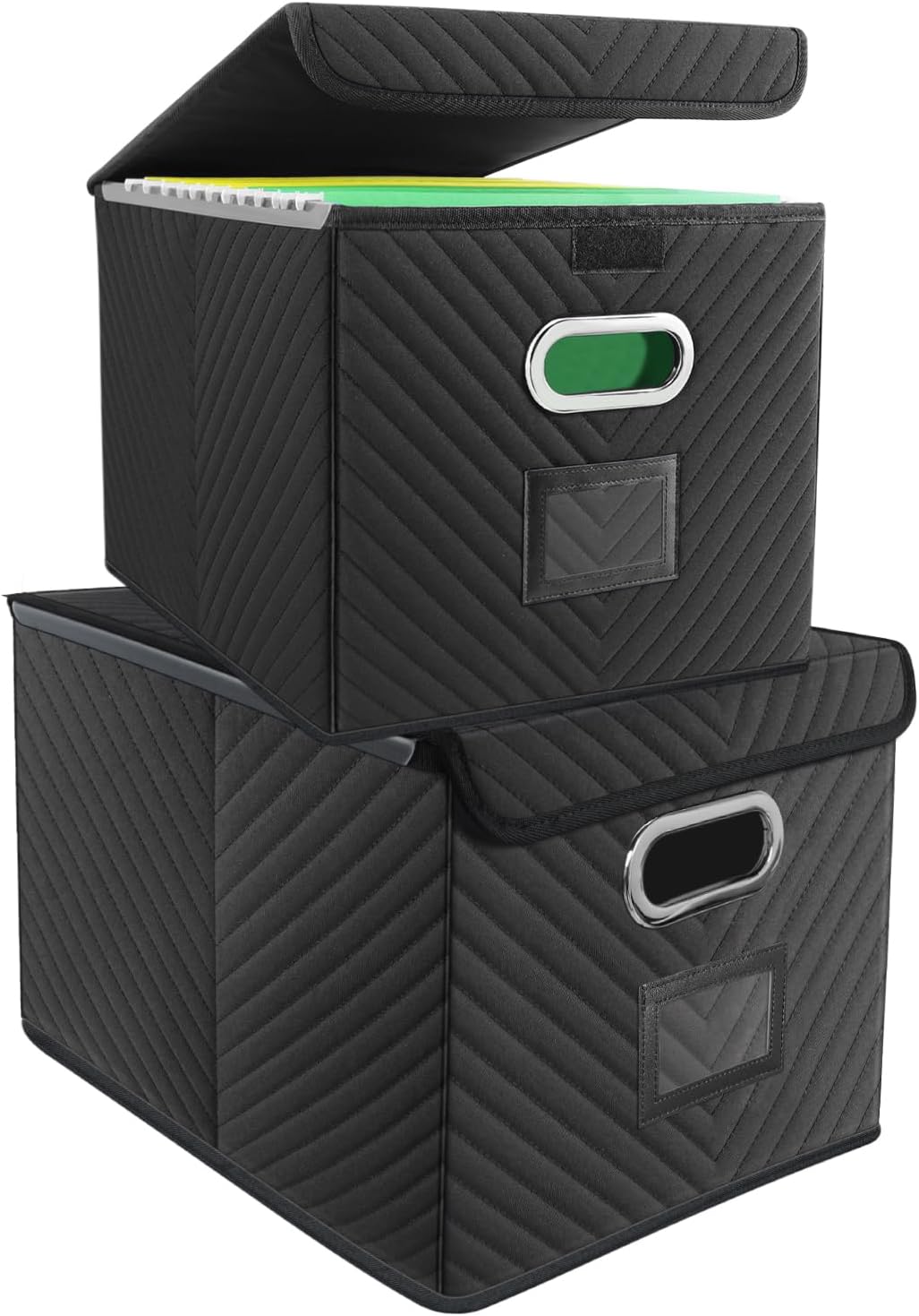 Caja organizadora de archivos con tapa, caja de archivos portátil para colgar carpetas de archivos, caja organizadora para almacenamiento de