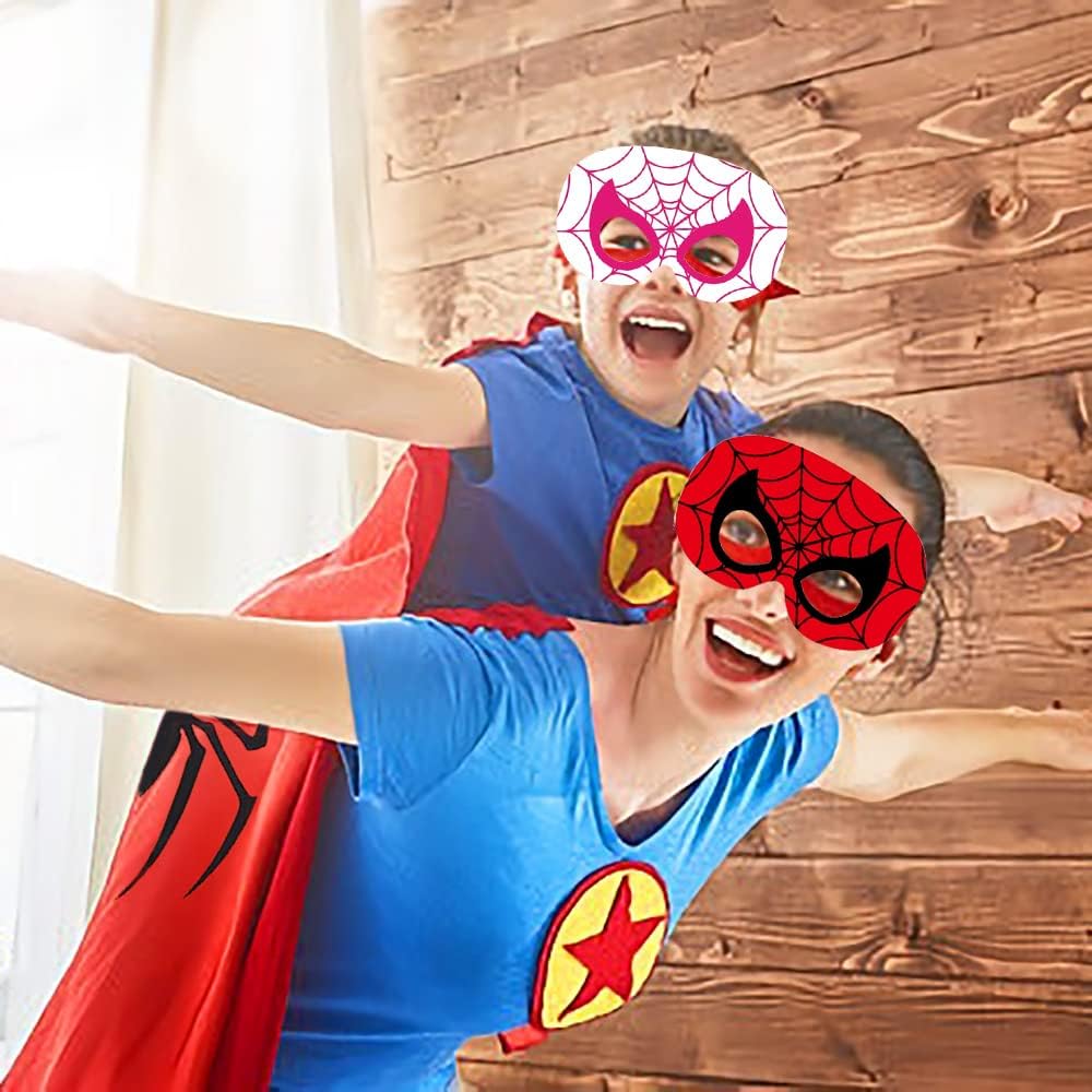 QICI Spidey His Amazing Friends Capa y máscara para niños de 3 a 10 años, regalos para niños y niñas, Navidad, Halloween, cosplay, suministros de