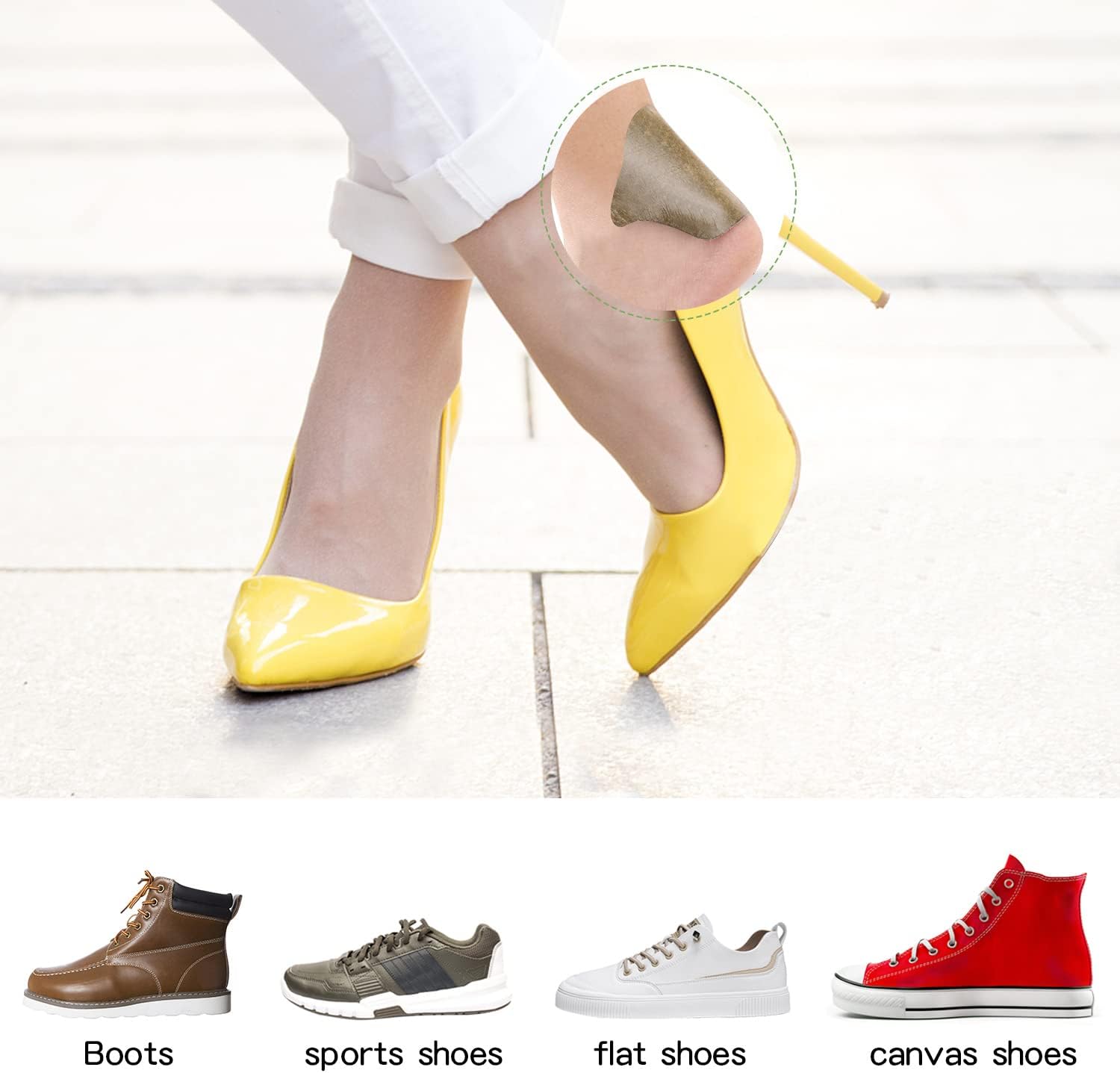 Insertos de cojín trasero del talón, beige (6pcs-Beige)