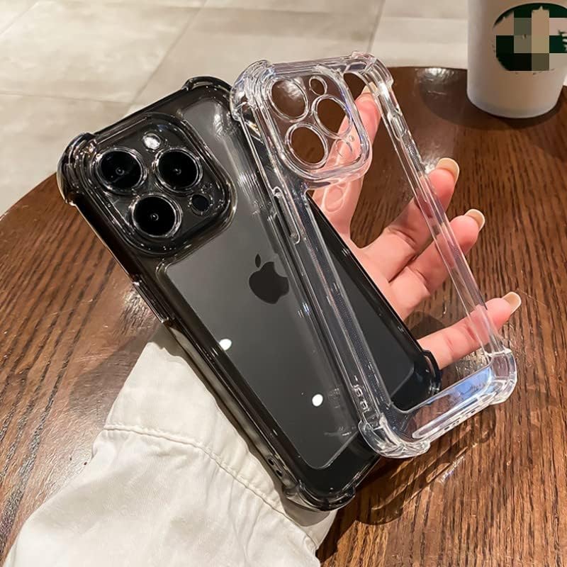 Funda transparente a prueba de golpes compatible con iPhone 15 Plus, protección contra caídas de grado militar, cubierta trasera de acrílico duro