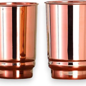 HEALTHANDWEALTH Vasos de cobre para beber  Ayurvedic Health Pure Copper Tumblers  Juego de 2 piezas  11.8 fl oz (11.8 onzas líquidas) HEALTHANDWEALTH Vasos de cobre para beber  Ayurvedic Health Pure Copper Tumblers  Juego de 2 piezas  11.8 fl oz (11.8 onzas líquidas)
