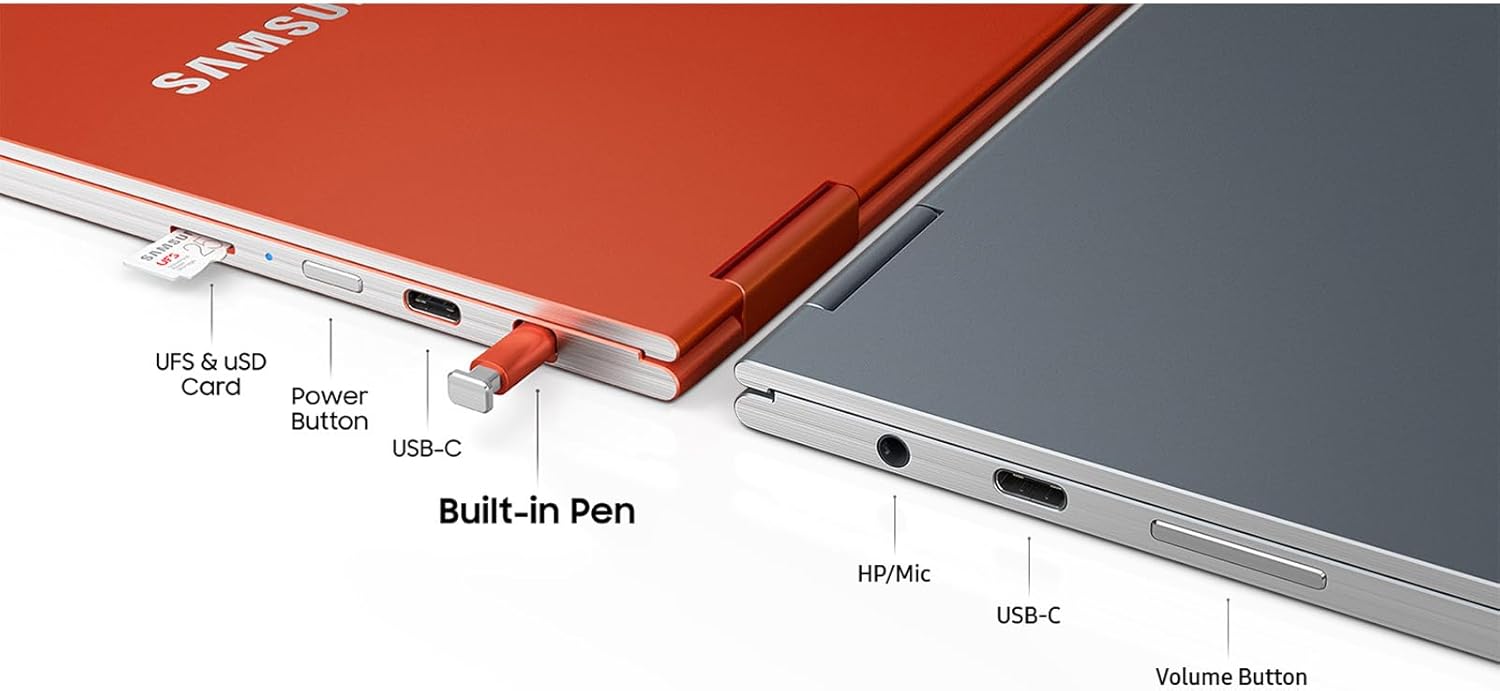 Samsung Chromebook – Laptop con pantalla táctil con bolígrafo, pantalla AMOLED UHD de 13.3, Intel i5-10210U, teclado retroiluminado, Wi-Fi