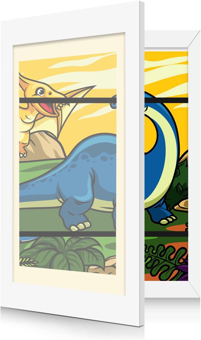 Marcos de arte para niños intercambiablesmarcos de arte para niños con apertura frontal para 50-100Marco de fotos de 13 x 9.5 pulgadas para obras de