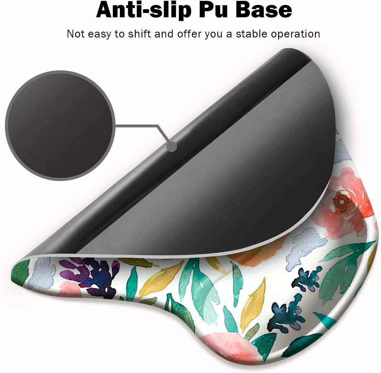 DOOKE Alfombrilla de mouse ergonómica con soporte para muñeca y posavasos, almohadillas de mouse con base de poliuretano antideslizante para el