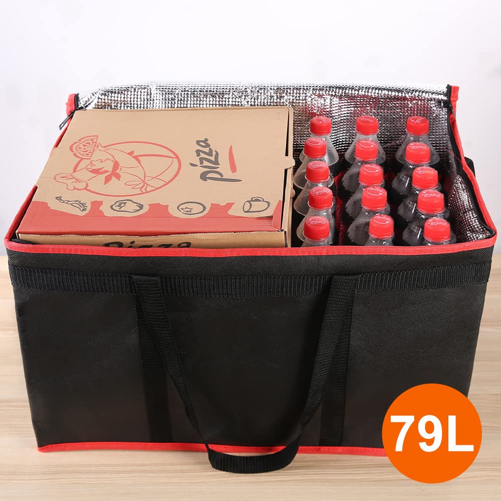Bodaon Paquete de 2 bolsas aisladas para entrega de alimentos, bolsa aislante de alimentos para alimentos fríos y calientes, calentamiento