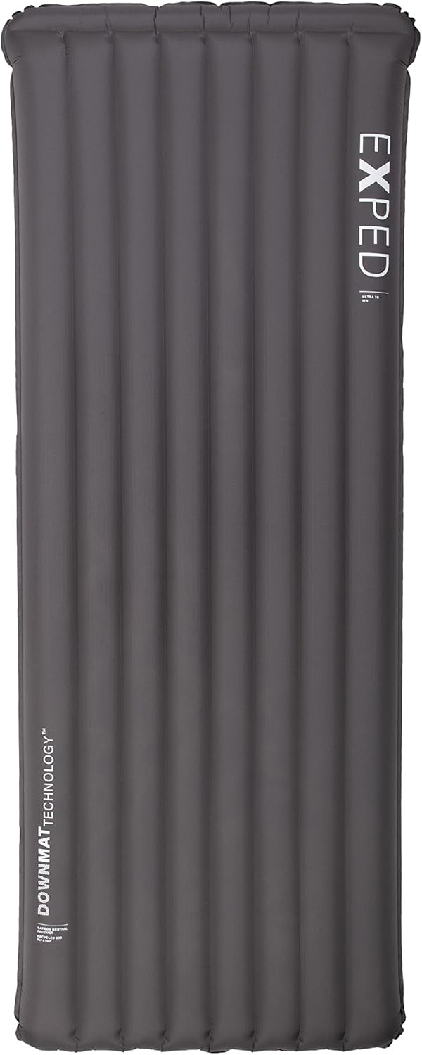 Exped Ultra 7R – Alfombrilla ligera para mochilero, plegable y cómoda, almohadilla para dormir de -20 grados para 4 estaciones, carbón, mediano ancho