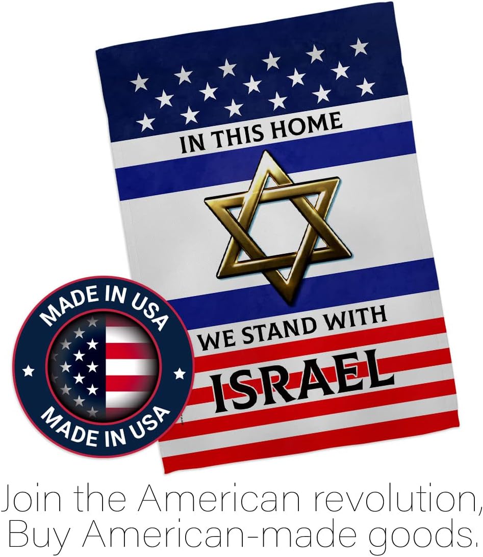 We Stand with Israel Flag – Juego de clavijas de madera para decoración del hogar, pancarta, poste para habitación, pequeño para colgar en