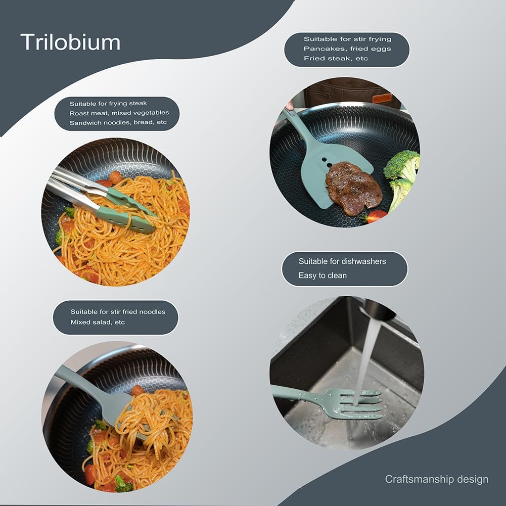 Utensilios de cocina de silicona, tenedores de cocina, pala de sartén, pinzas de cocina, juego de 3 piezas de utensilios de cocina resistentes al