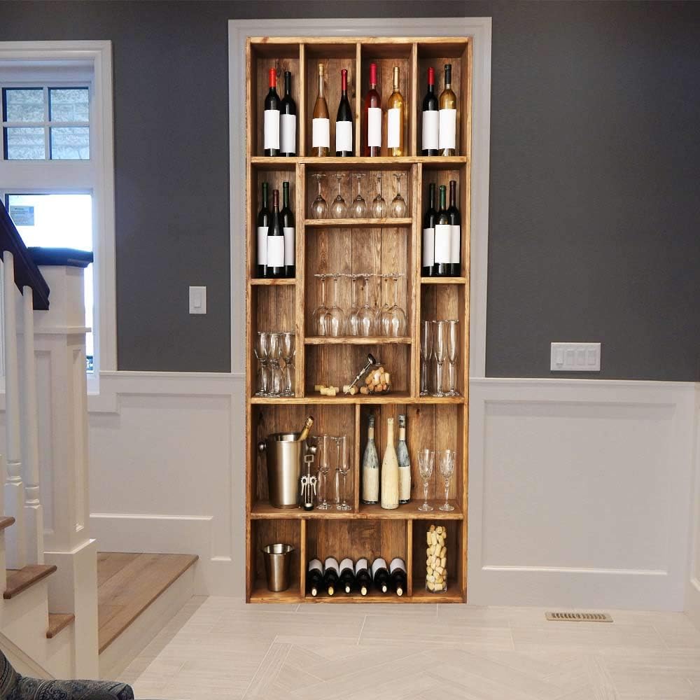Adhesivos 3D para puerta, murales para despegar y pegar, gabinete de vino, papel tapiz para puerta, calcomanías autoadhesivas de PVC extraíbles,