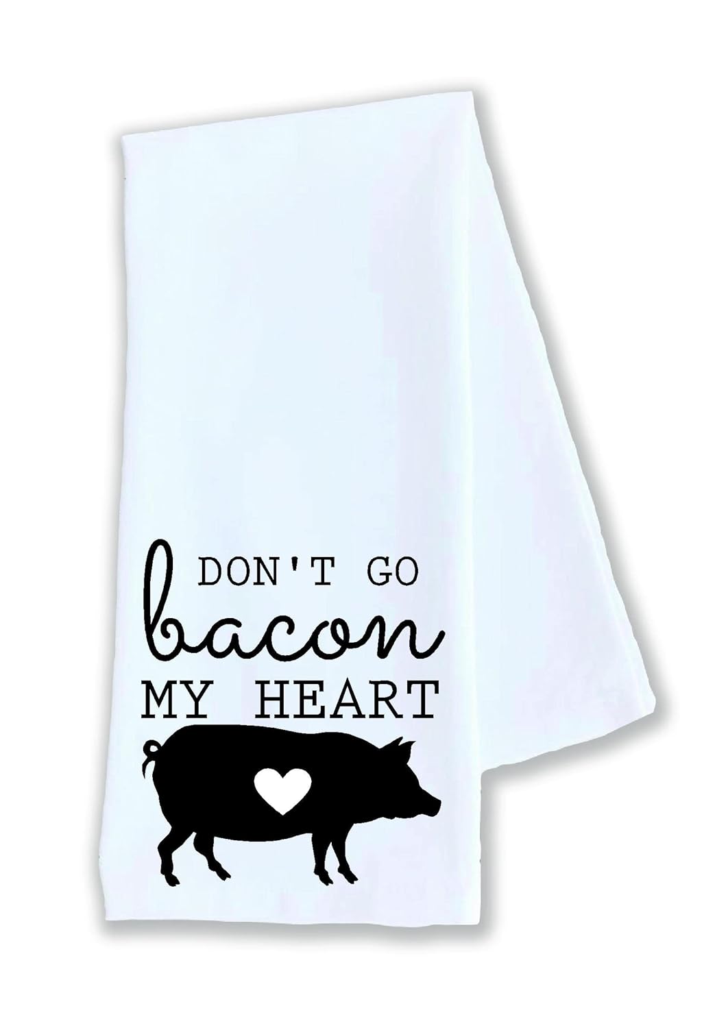 Kitchen dish towel Don’t go bacon my heart pig bathroom funny cute Kitchen Decor drying cloth100% COTTON