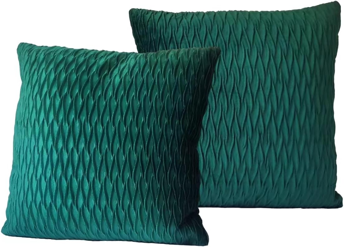 Lightolife Camino de cama de terciopelo suave liso, bufanda decorativa para el hogar, hotel, casa de huéspedes, 2 fundas de almohada, 17.5 x 17.5