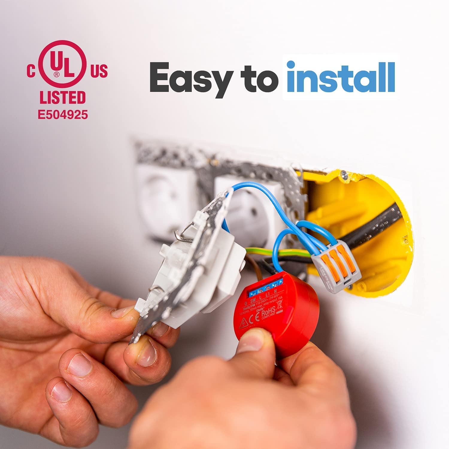 Shelly 1 PM – Interruptor de relé, automatización inteligente del hogar, WiFi, para Alexa y Google Home, app iOS y Android, sin concentrador,