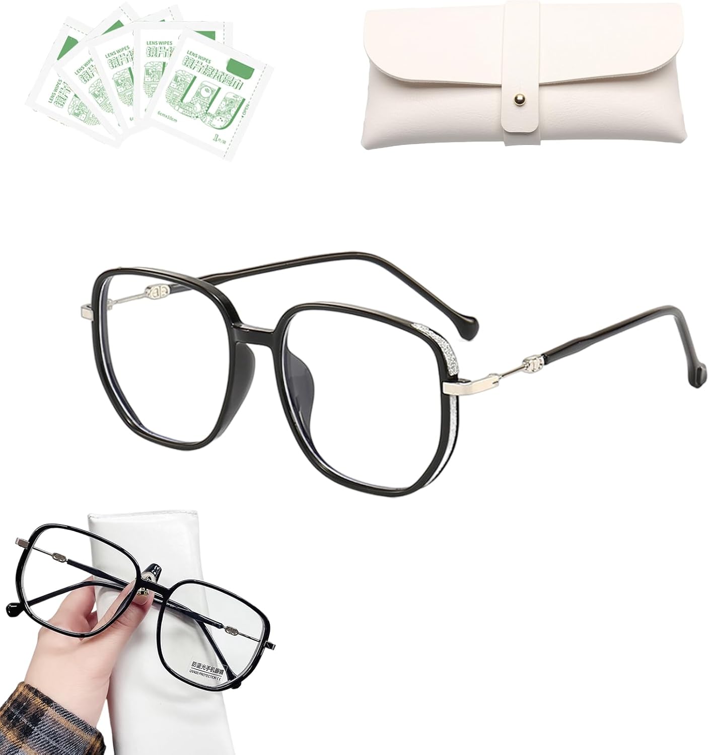 JayKaiva Gafas de lectura con luz azul portátiles para mujer