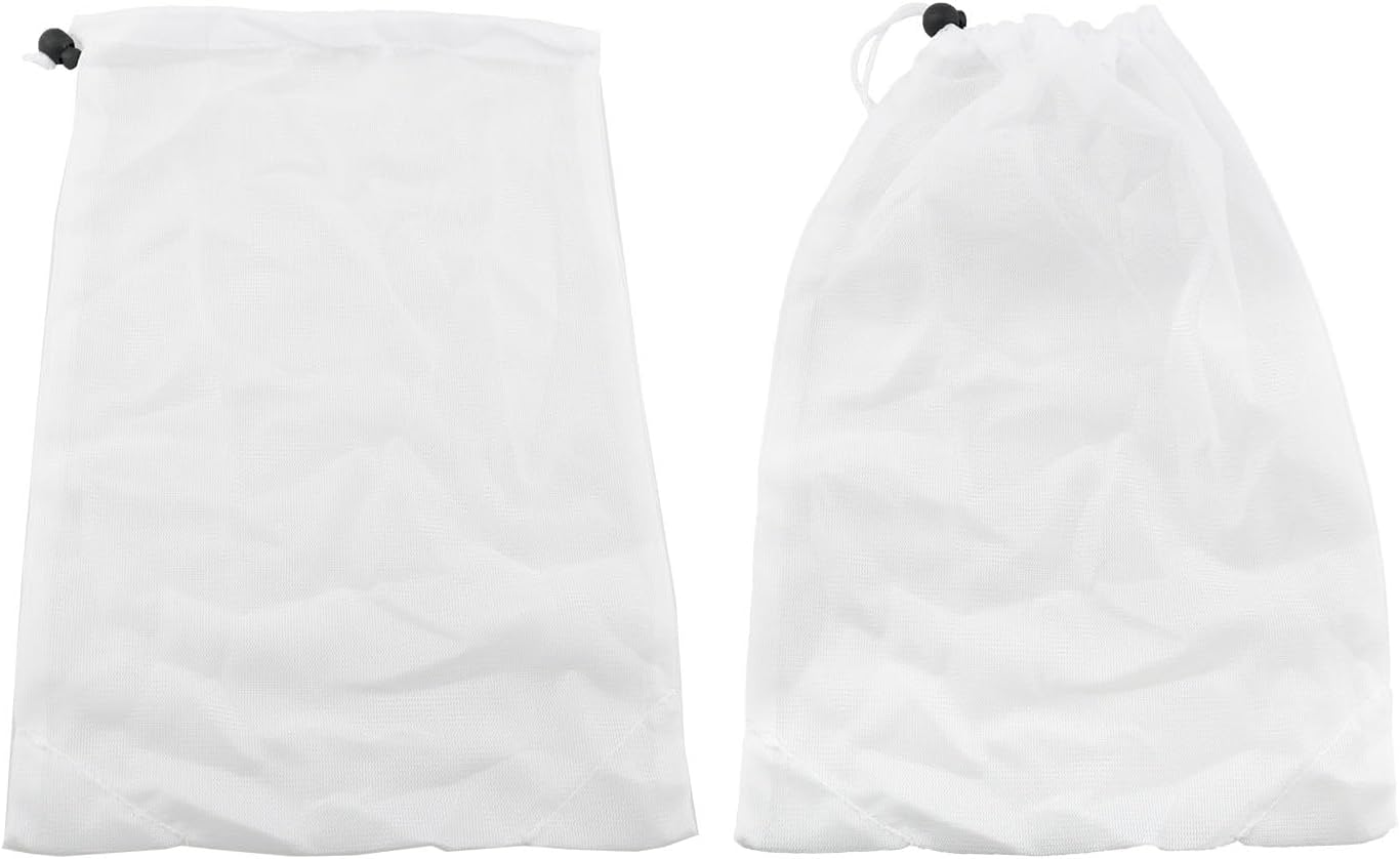 2 bolsas de red de filtro de malla fina para aspiradora de hojas, limpiadores de piscinas, terminador, red de repuesto de 8 x 13 pulgadas