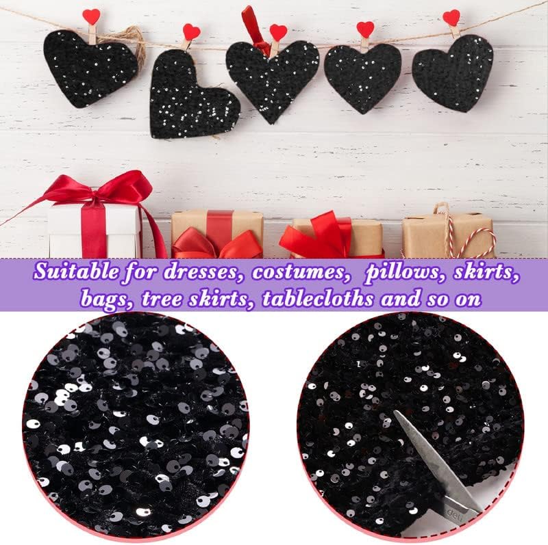 The Yard – Tela de terciopelo con lentejuelas para coser, tela brillante para coser mantel de tela brillante para vestido, camino de mesa,