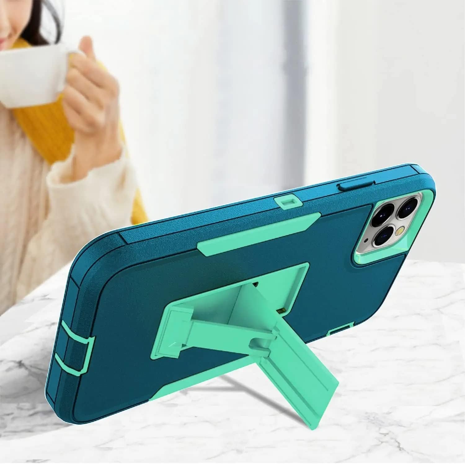 wulibox Funda de diseño profesional para iPhone 11 Pro Max con soporte, protección contra caídas de grado militar, apta para soporte magnético de