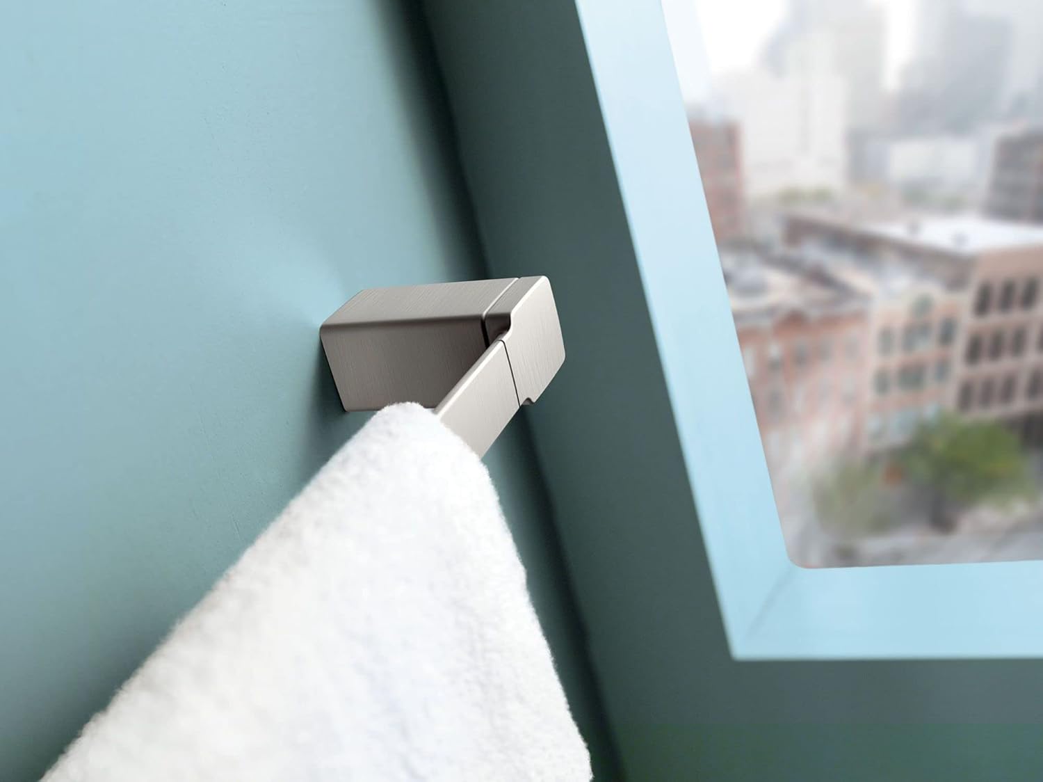Moen YB8824BN – Toallero de baño moderno de 90 grados, 24 pulgadas, níquel cepillado